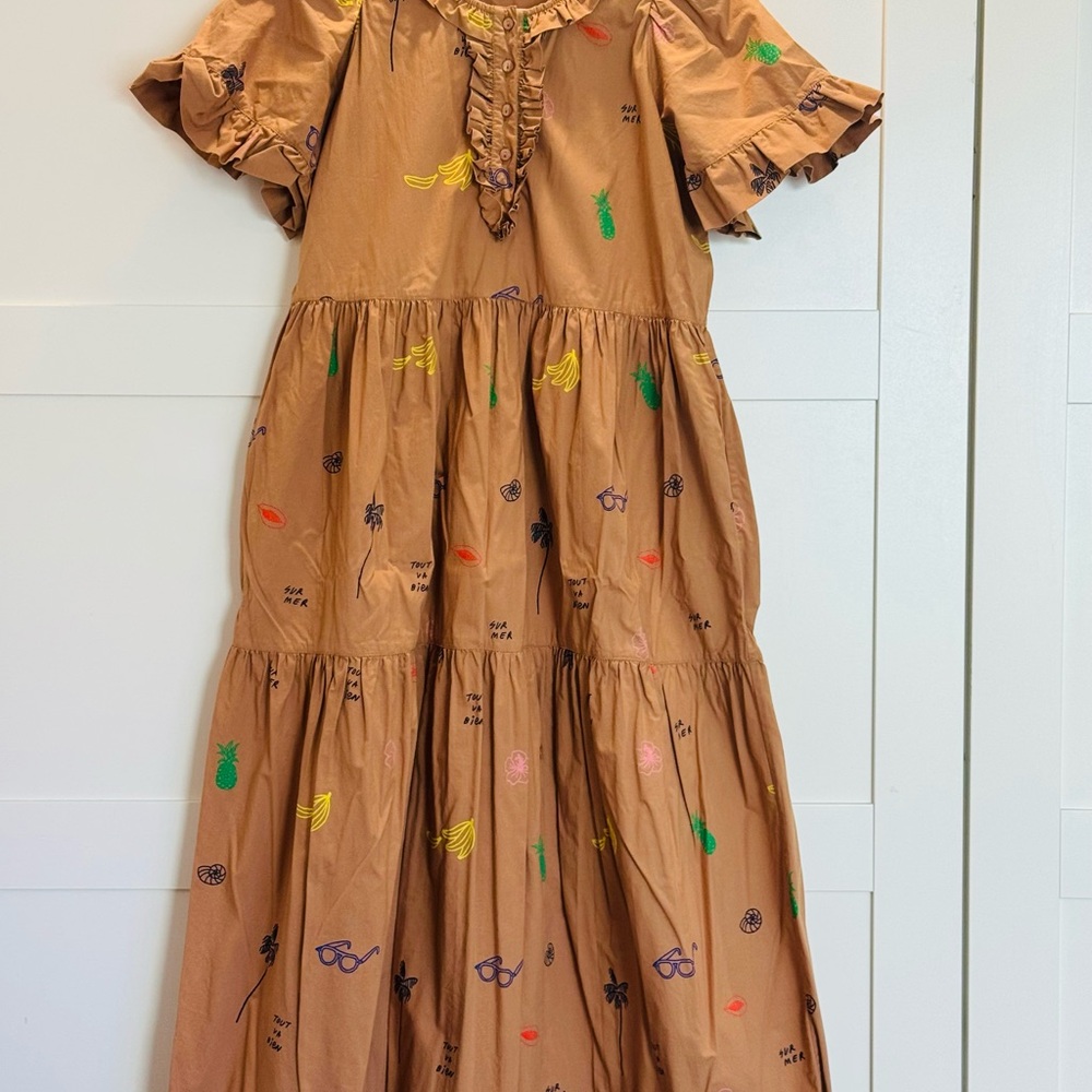Clare V Tent Dress with Colorful Print